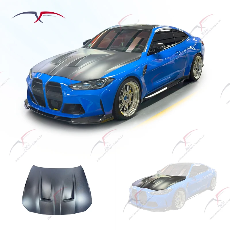

Original Car Hood Modified with New Carbon Fiber Engine Hood Suitable for M3 M4 G80 G81 G82 G83 Modified with N Body Kit