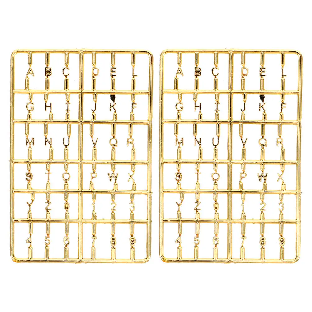 2Pcs Miniature Dollhouse Numbers Letters DIY Front House Number Sign Decorative Door Number Mailbox Accessories