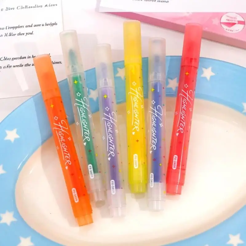 Glitter Powder Star Stationery Set 3Pcs  Candy Color Kawaii Stationery for School Office Student Birthday Gift