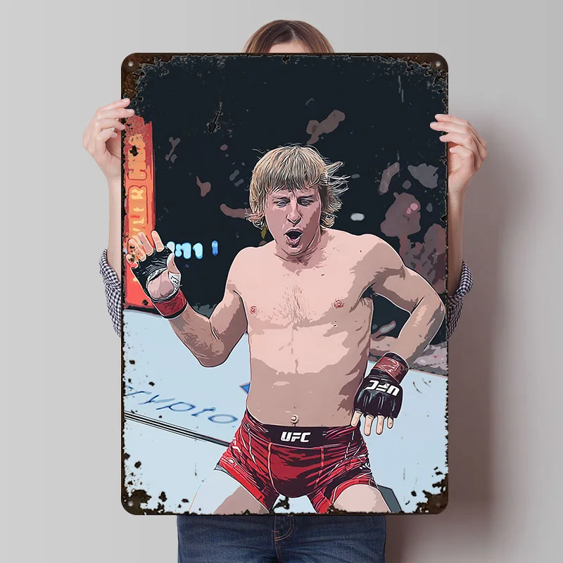 Paddy Pimblett Printed Poster Customized Wall Art Retro Vintage Metal Tin Signs for Home Decoration Bedroom Decorations House