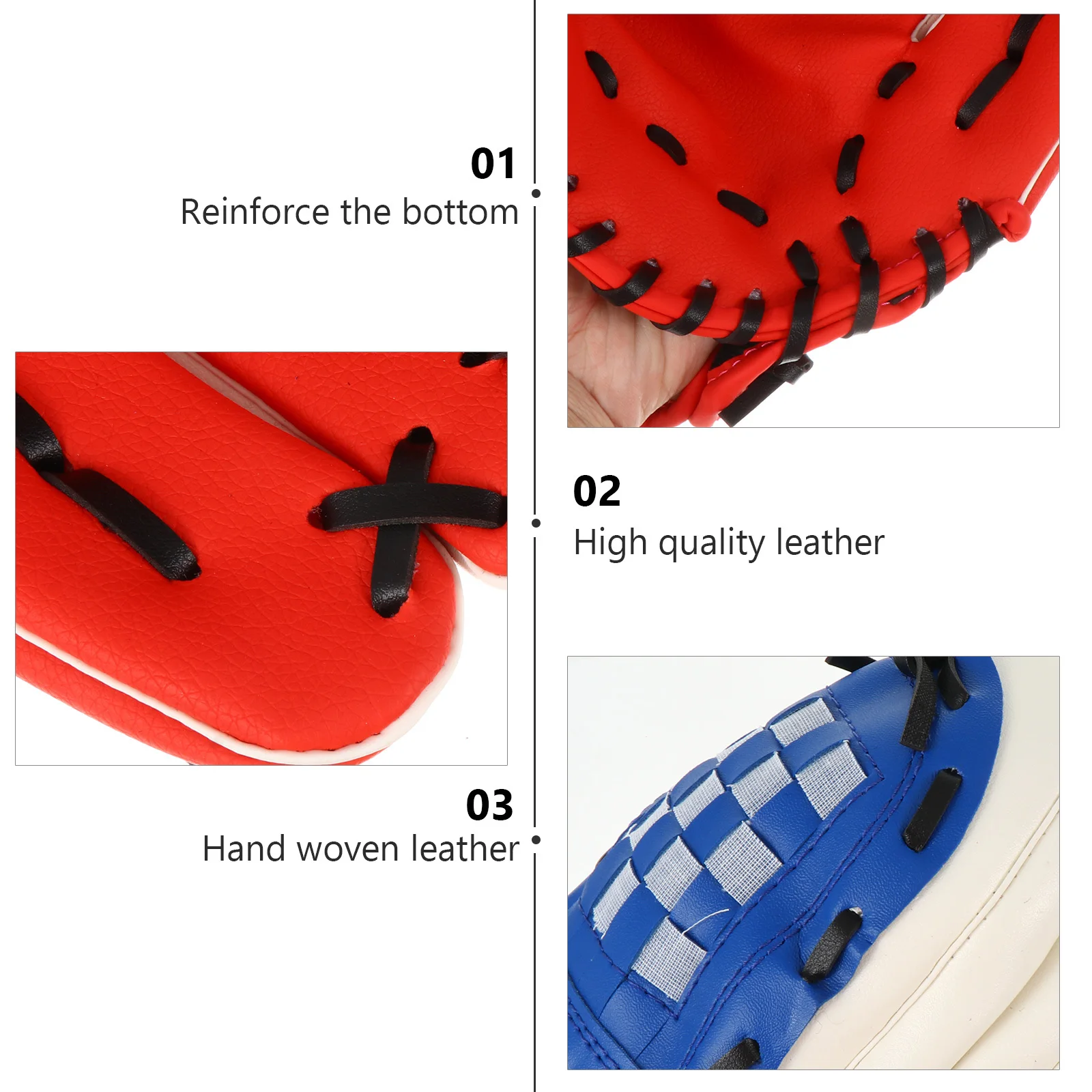 1Pcs Baseball Glove PU Protective Gear Lightweight Flexible Wear-Resistant Impact Resistance Softball Infielder Pitcher