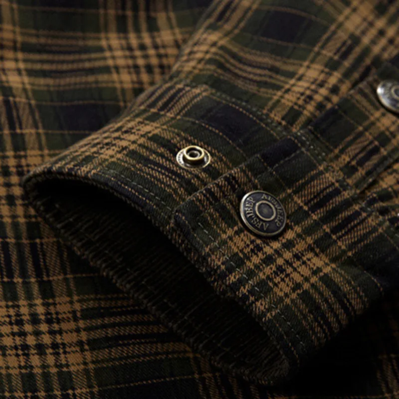 Brand Shirt Men Casual Shirts Camisa Masculina Fleece Thick Warm Shirts Men Plaid Shirt Men Dropshipping M-3XL13136