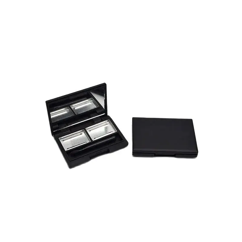 Eyebrow Powder Compact Matte Black Two-Tone Cosmetic Tools Eyeshadow Palette Empty Cosmetic Box 2 Grids Lipstick Container 30pcs