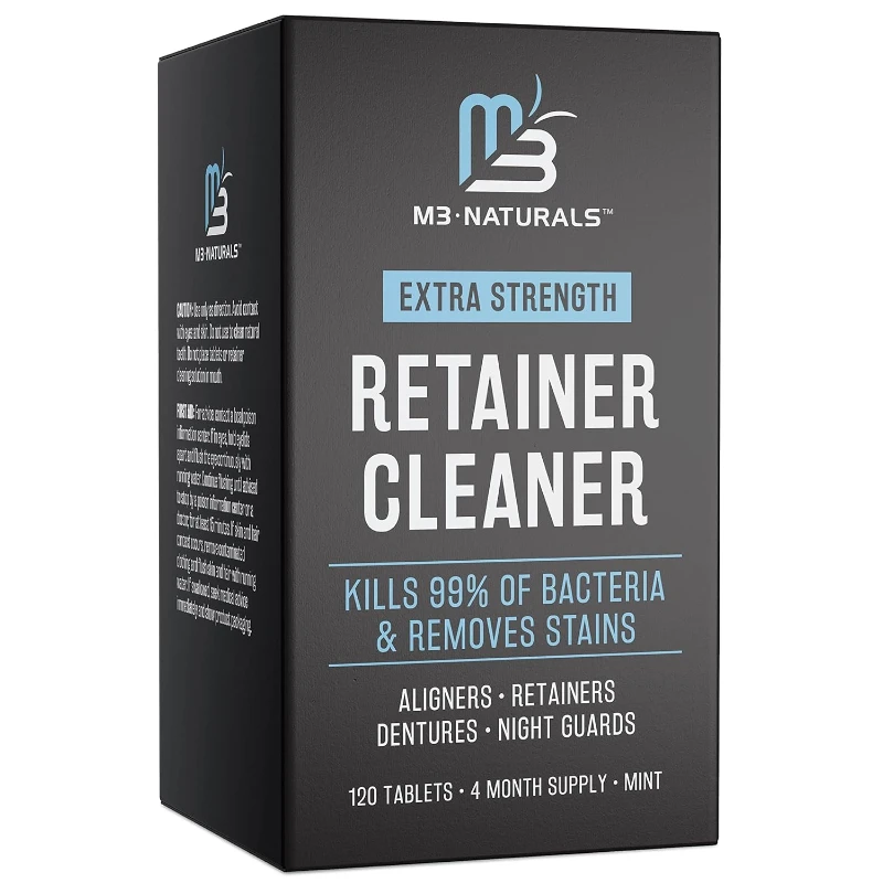 Retainer Cleanser Tablets Invisalign Cleaner, Removes Odors Discoloration Stains and Plaque 4 Month Supply Denture Cleansers