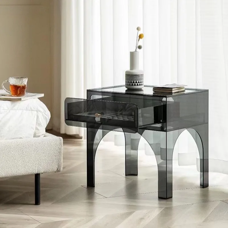 

Роскошный и высококачественный акриловый прикроватный столик светильник, современный и простой прикроватный шкаф для хранения