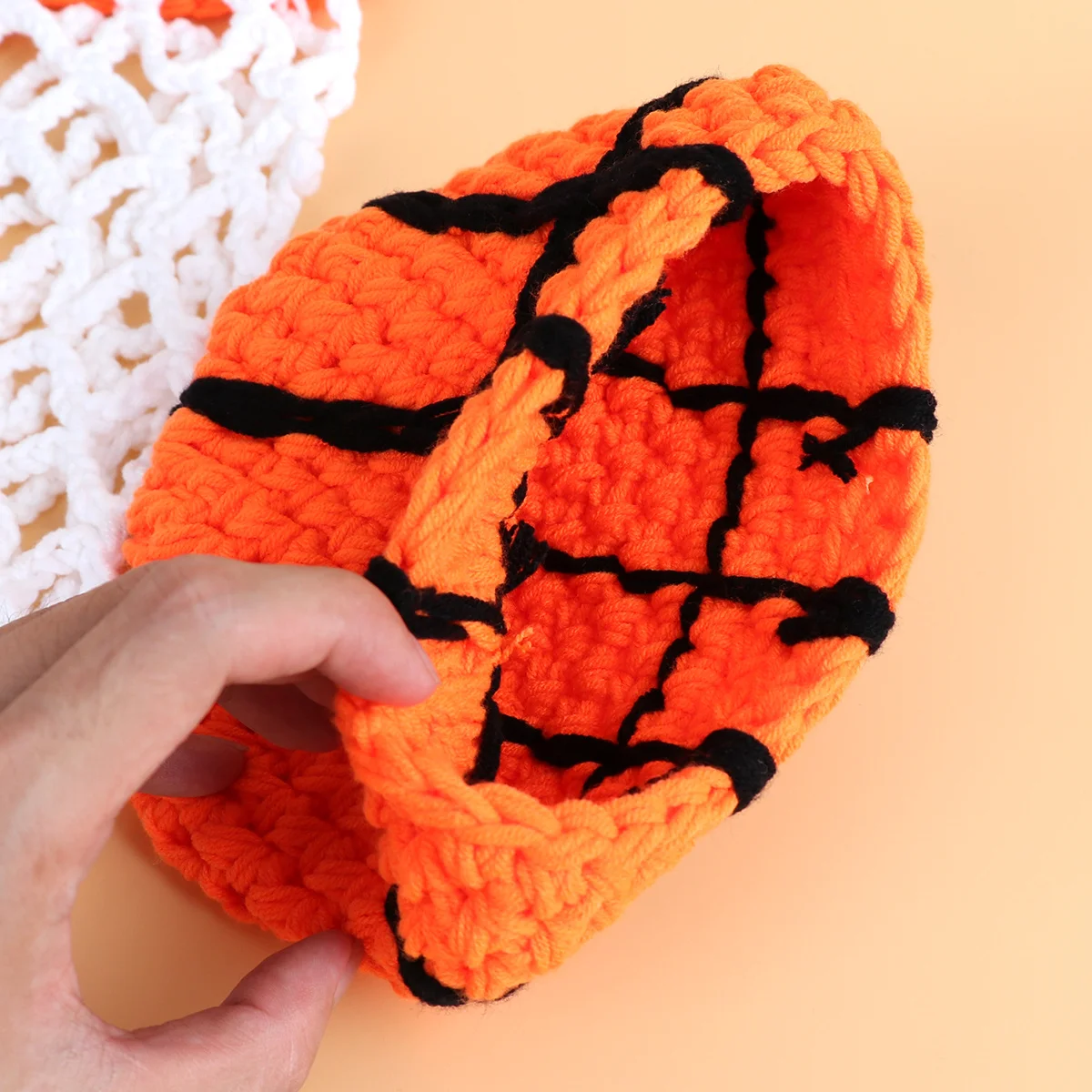 

2Pcs Baby Photography Prop Unisex Knitted Basketball Hat Crochet Net Wrap Breathable Baby Photo Props Newborn Wrap