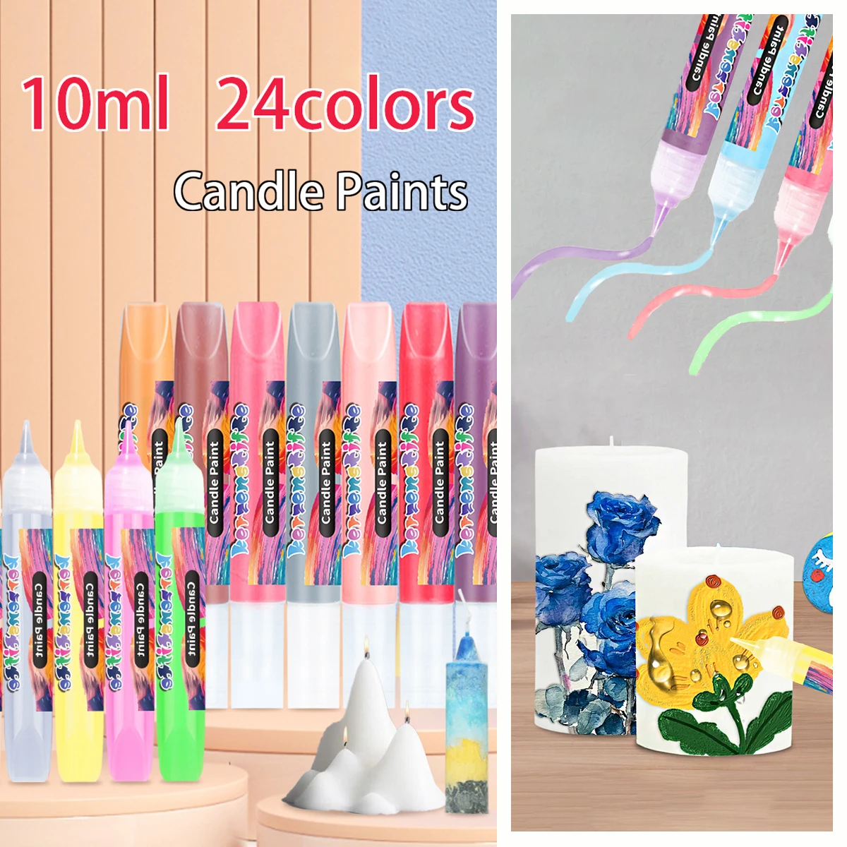 24 farben 10 ml Kerze Farben Highlighter DIY Handwerk Gemalt Material Färbung Werkzeuge Fluoreszierende Marker Kind Geschenke Kunst Liefert