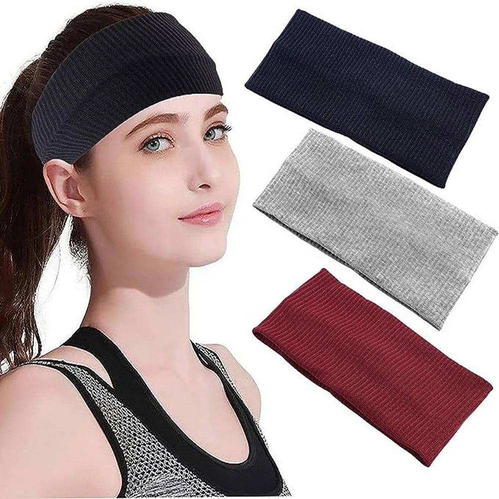 

Fashion Knitted Hair Bands Women Solid Color Wide Elastic Headband Sport Yoga Hairband Soft Wash Face Makeup Headwrap New