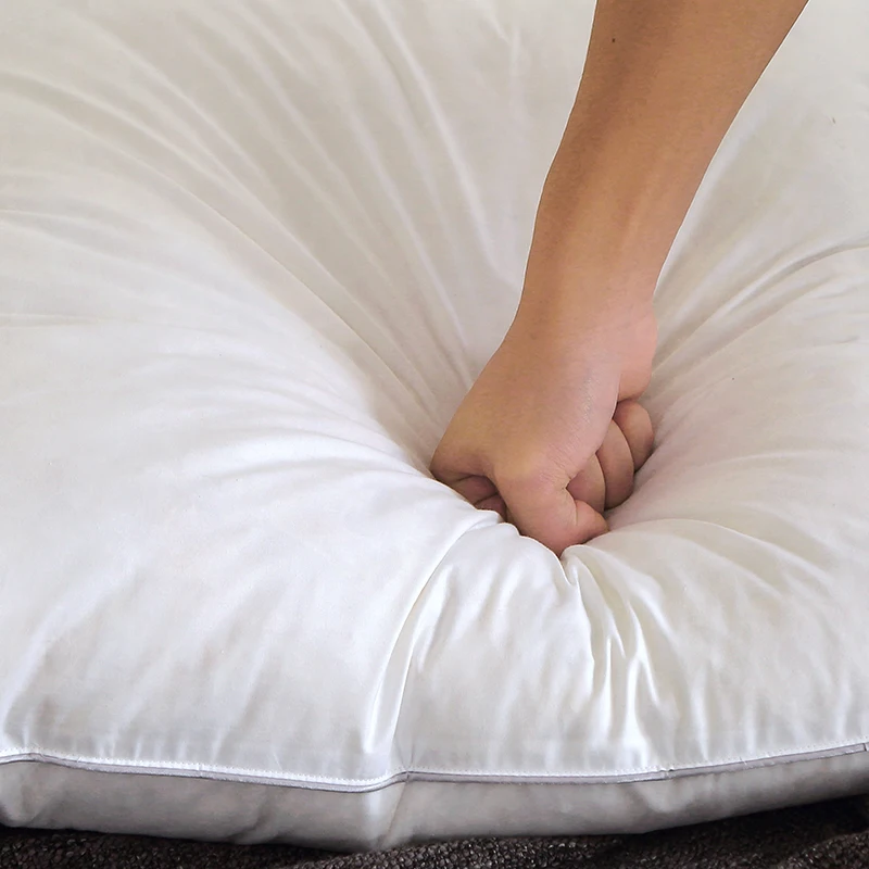 100% algodón plumas de ganso decoración Queen King cintura cuello duro almohadas para dormir cojines para sentarse para sofá decorativo