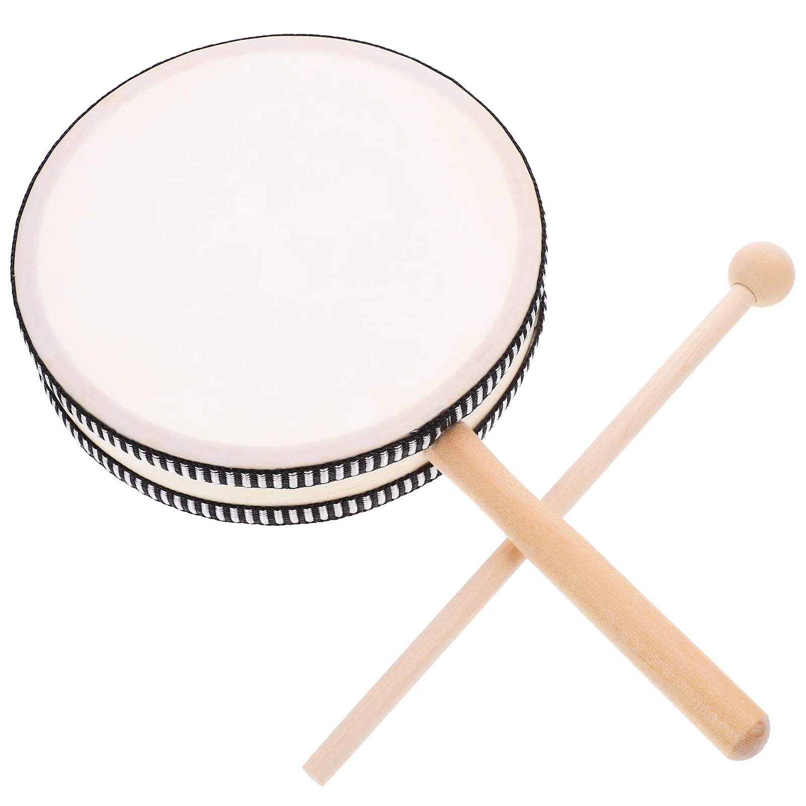 6 بوصة مقبض خشبي للأطفال لعبة موسيقية أداة قرع المحمولة خفيفة الوزن المتانة مجموعة طبلة يدوية طبلة يدوية خشبية طفل صغير