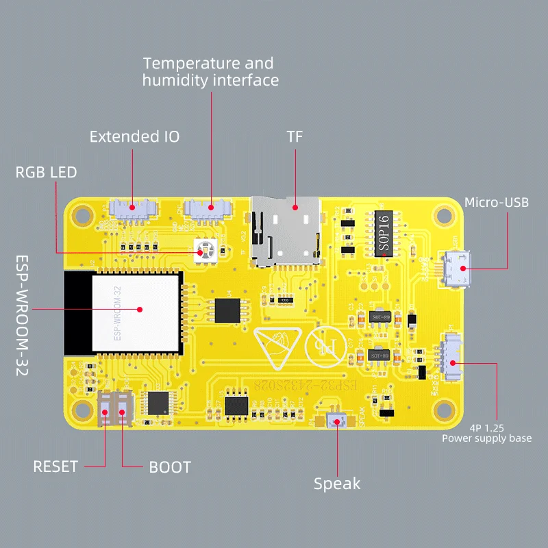 لوحة تطوير LVGL Arduino ESP32 ، شاشة عرض ذكية 2.8 بوصة ، وحدة TFT LCD 2.8 بوصة مع غرفة تعمل باللمس ، واي فاي وبلوتوث