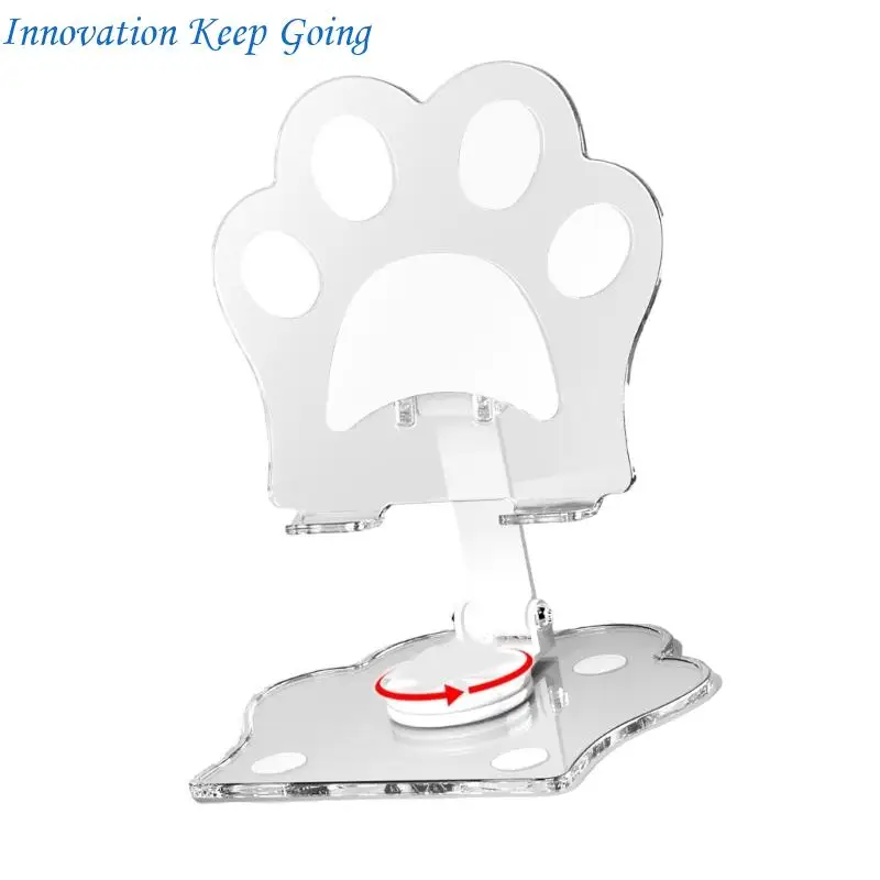 

E65C Вращающаяся двухстержневая подставка для планшета с компактной складной основой из прозрачного акрила Настольная подставка