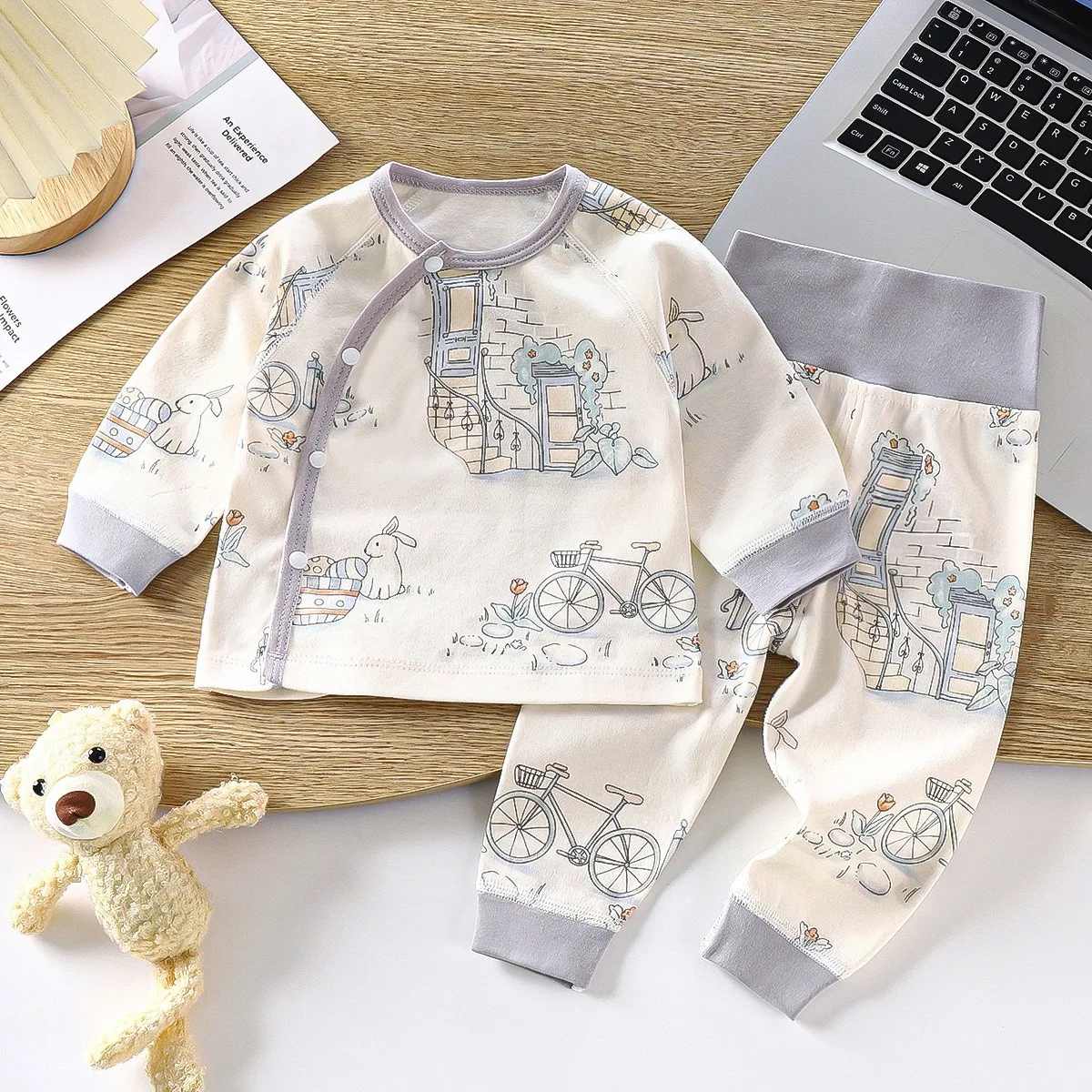 Children's Underwear Set Pure Cotton Pajamas Autumn Clothes for Boys and Girls Cotton A-class Stomach Protection Home Clothes