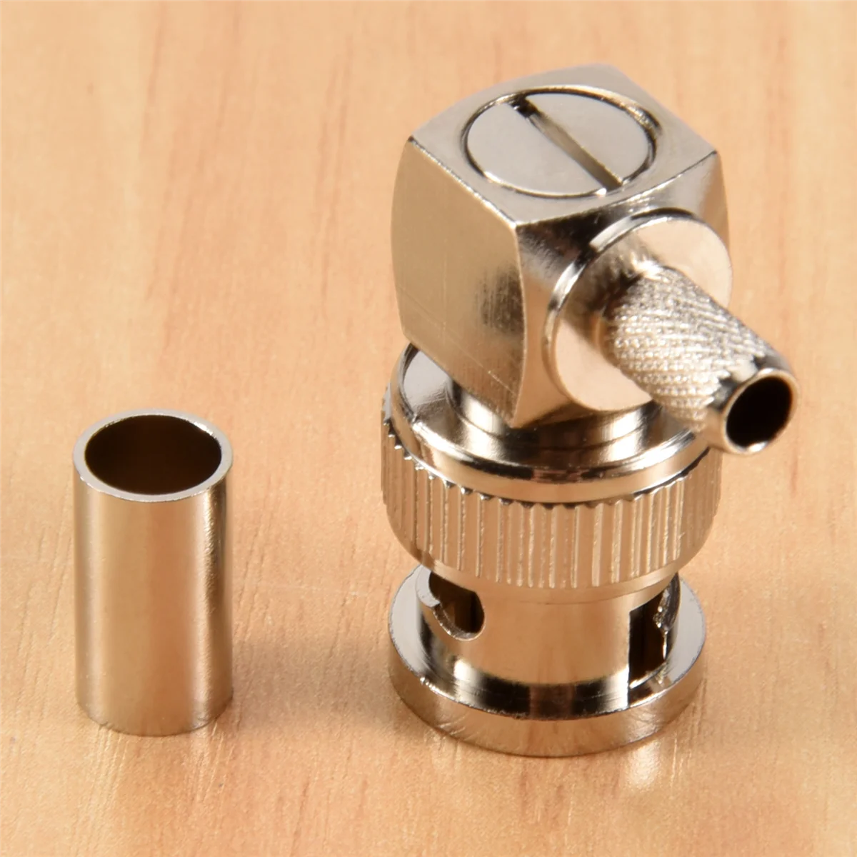 RG58 RG400 RFC195 동축 어댑터 커넥터용 SCLS BNC 수 플러그 직각 압착, 실버