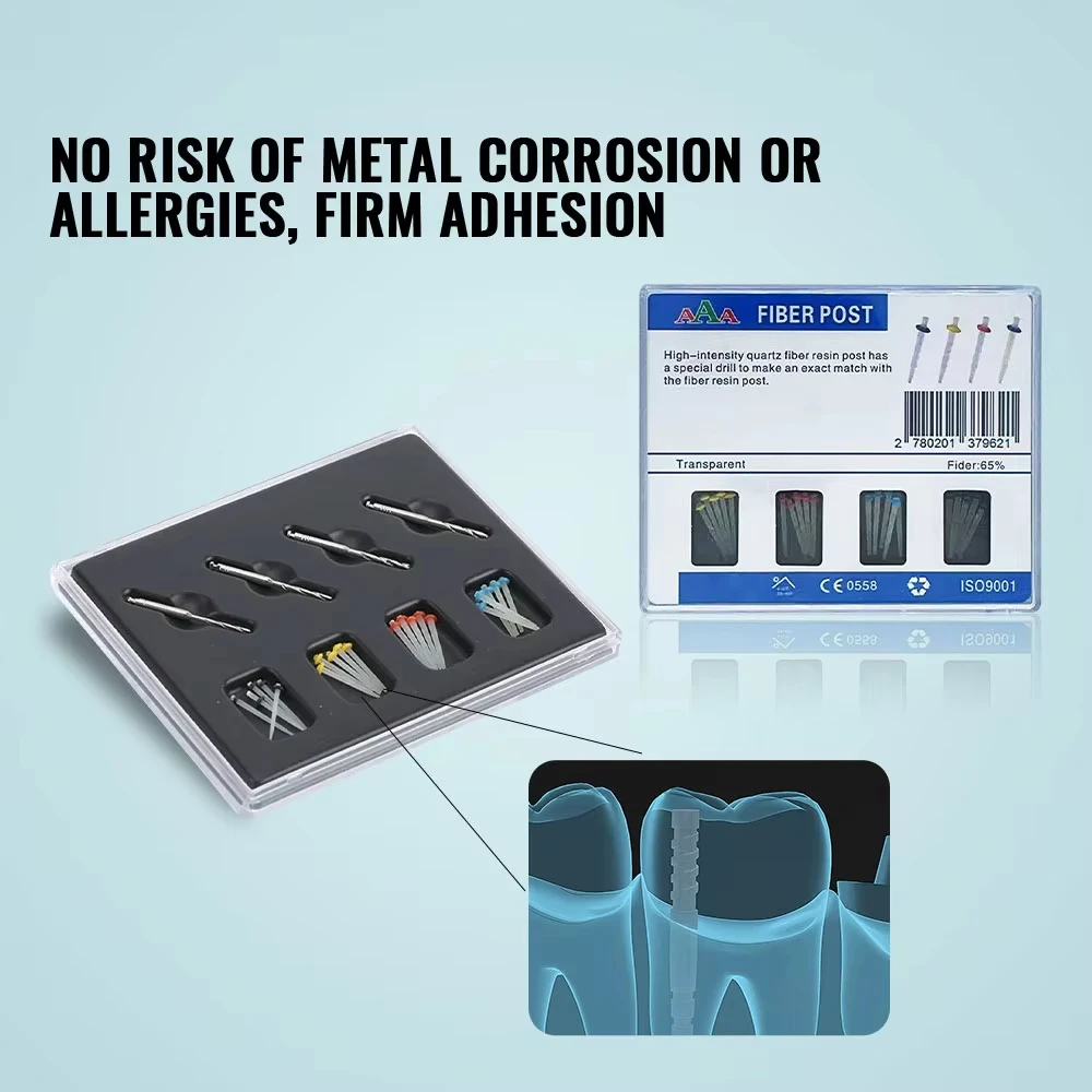 NIGF 20 قطعة/صندوق ألياف الأسنان المشاركات مستقيم المسمار الكوارتز الألياف الزجاجية الراتنج آخر قناة الجذر كومة الترميم تقويم الأسنان ملء #3