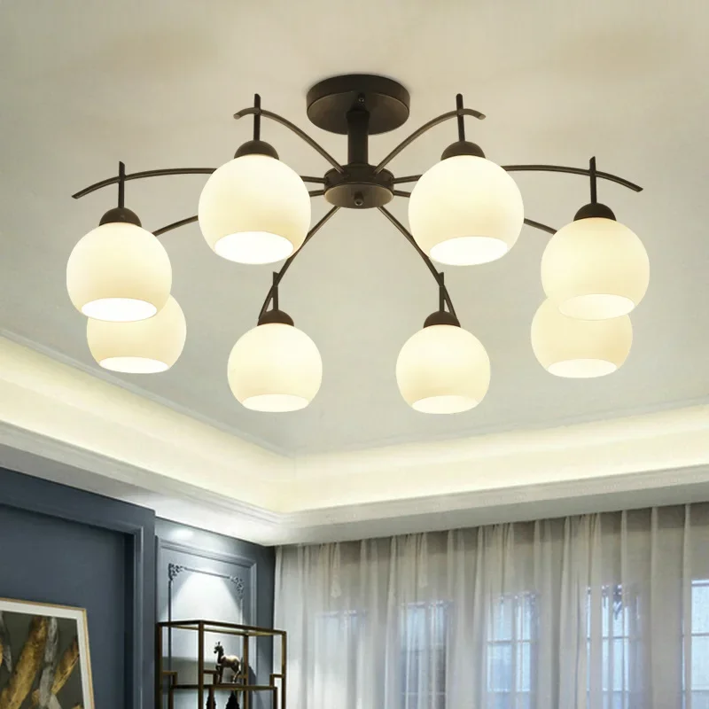 

Nordic simple led living room ceiling lighting creative American country garden dining room study round bedroom lamps