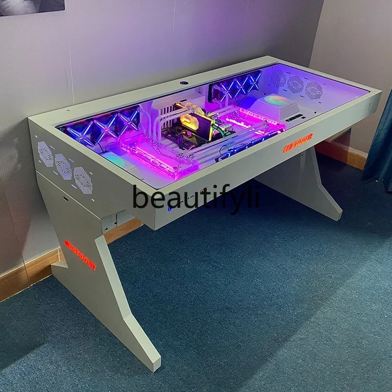Smt03 الوافدين الجدد هيكل الكمبيوتر طاولة متكاملة سطح المكتب الراقية كامل شفاف هيكل كبير رائع الخيال العلمي المبرد بالماء e-