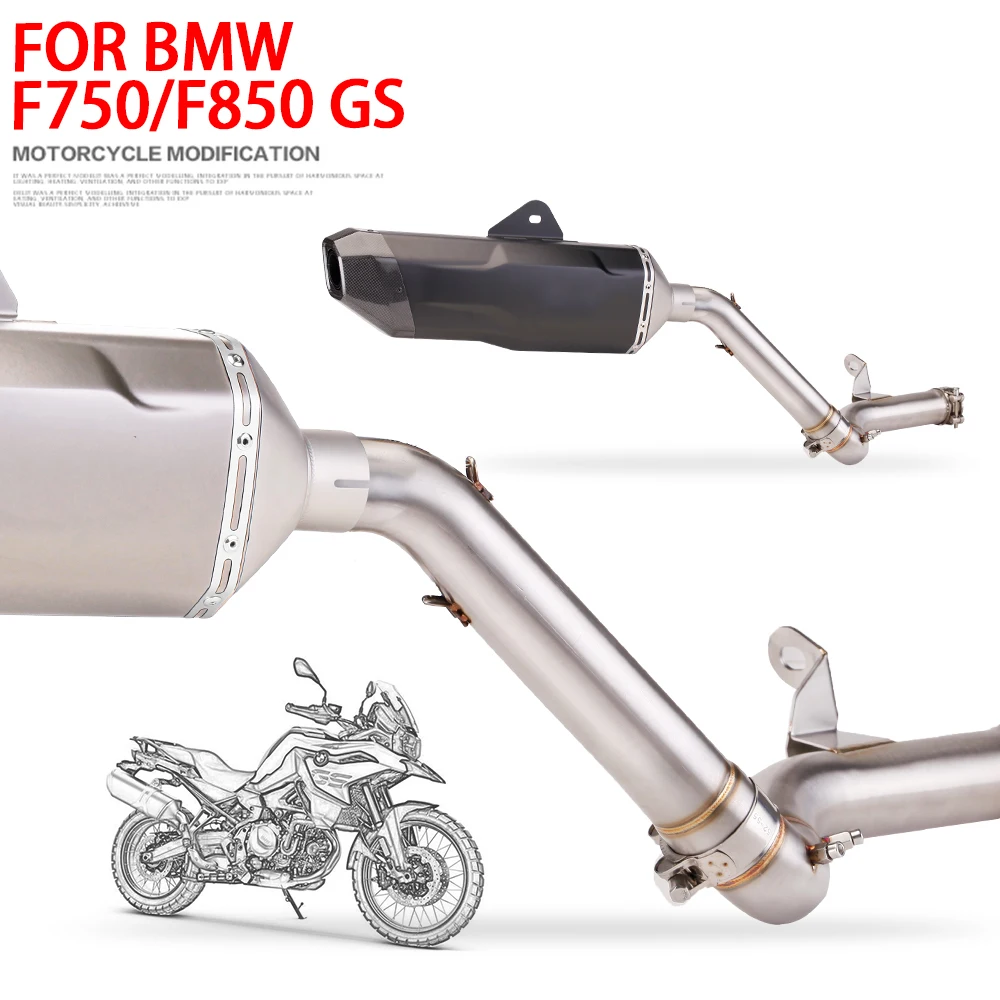 Exhaust Mid Link Pipe Connector Tube Rear Muffler Tip 540mm Slip On Modified Motorcycle For F750GS F850GS 2018 2019 2020