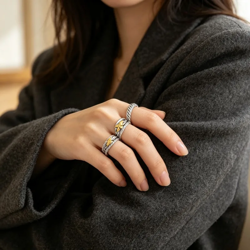 Double-X Crossover Statement Ring — product information 3