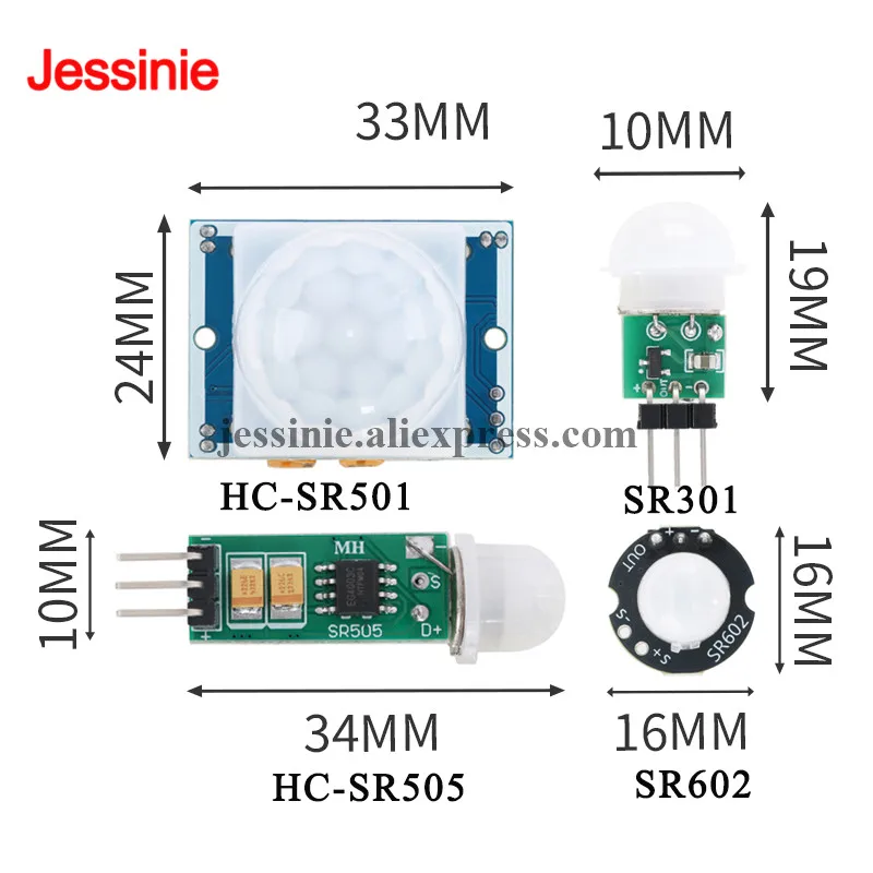10pcs/1pc HC-SR501 SR602 HC-SR501 HC-SR505 SR301 Adjust IR Pyroelectric Infrared Mini PIR module Motion Sensor For Arduino