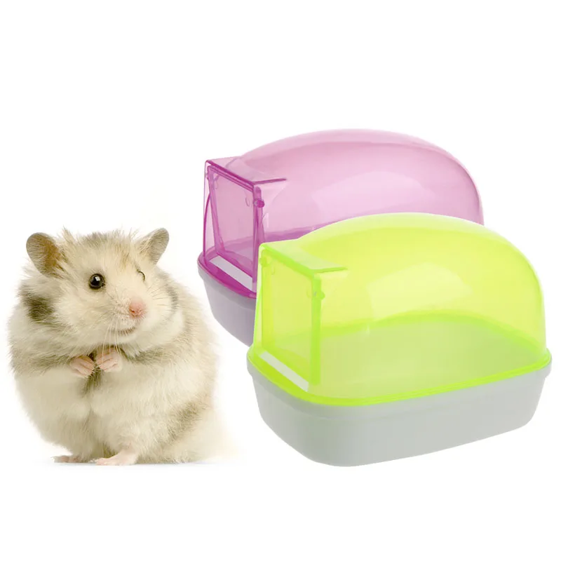 2024 New Cute Dwarf Hamster Bathroom Chinchilla Sauna Room Plastic Sand Bath House for Ferrets Hedgehog Squirrels Small Animals