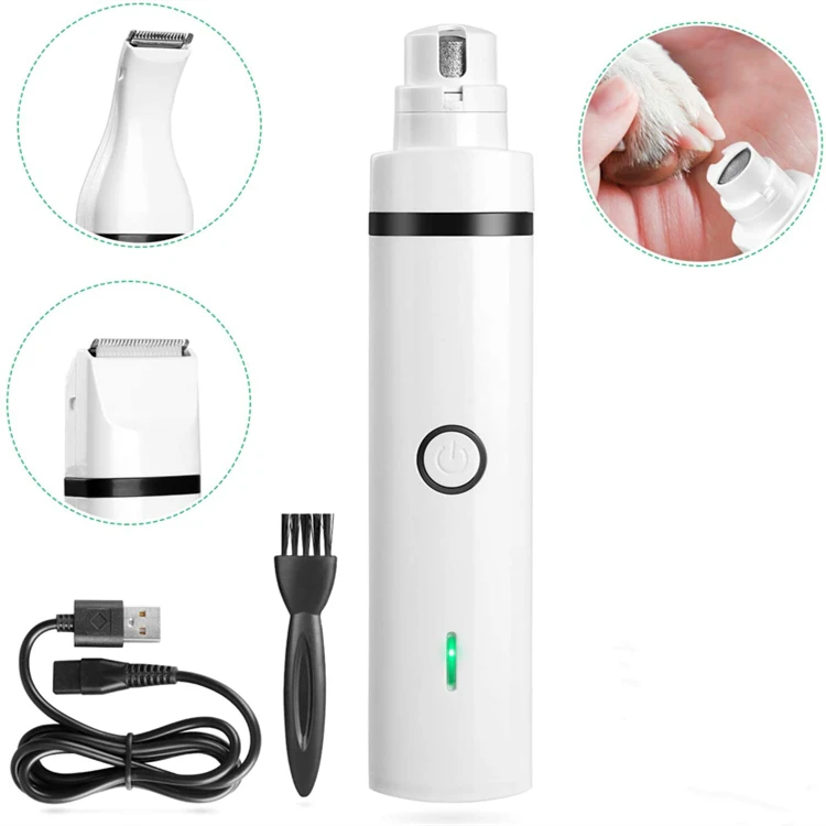 Pet Accessories 3 In 1 USB Rechargeable Electric Pet Hair Trimmer Claw Care Trimmer Dog Nail Grinder