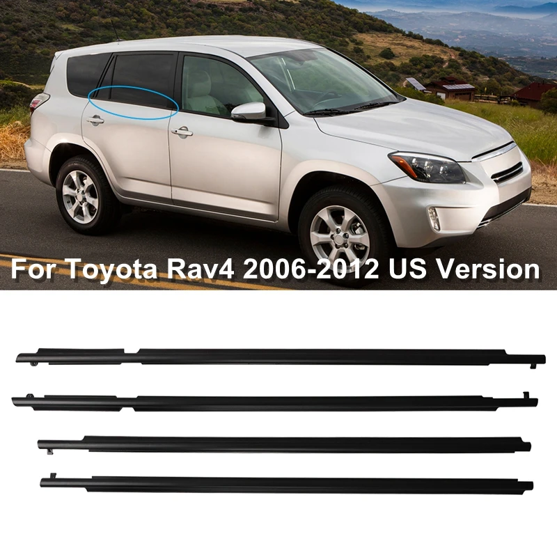 Car Outer Windows Rubber Weatherstrip For Toyota Rav4 2006-2012 US Version Waterproof Rainproof Strip Belt Trim 75710-0R020