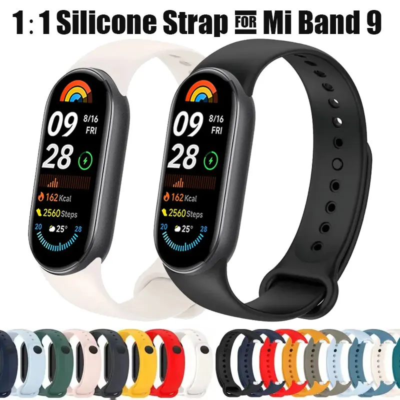 

Silicone Strap for Xiaomi Mi Band 9 8 Strap Official-website Sports Smart Bracelet Wristband Pulseira correa Xiaomi Band 8 reloj