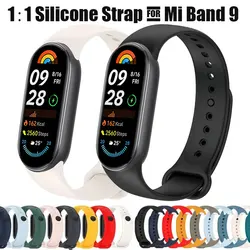 Silicone Strap for Xiaomi Mi Band 9 8 Strap Official-website Sports Smart Bracelet Wristband Pulseira correa Xiaomi Band 8 reloj