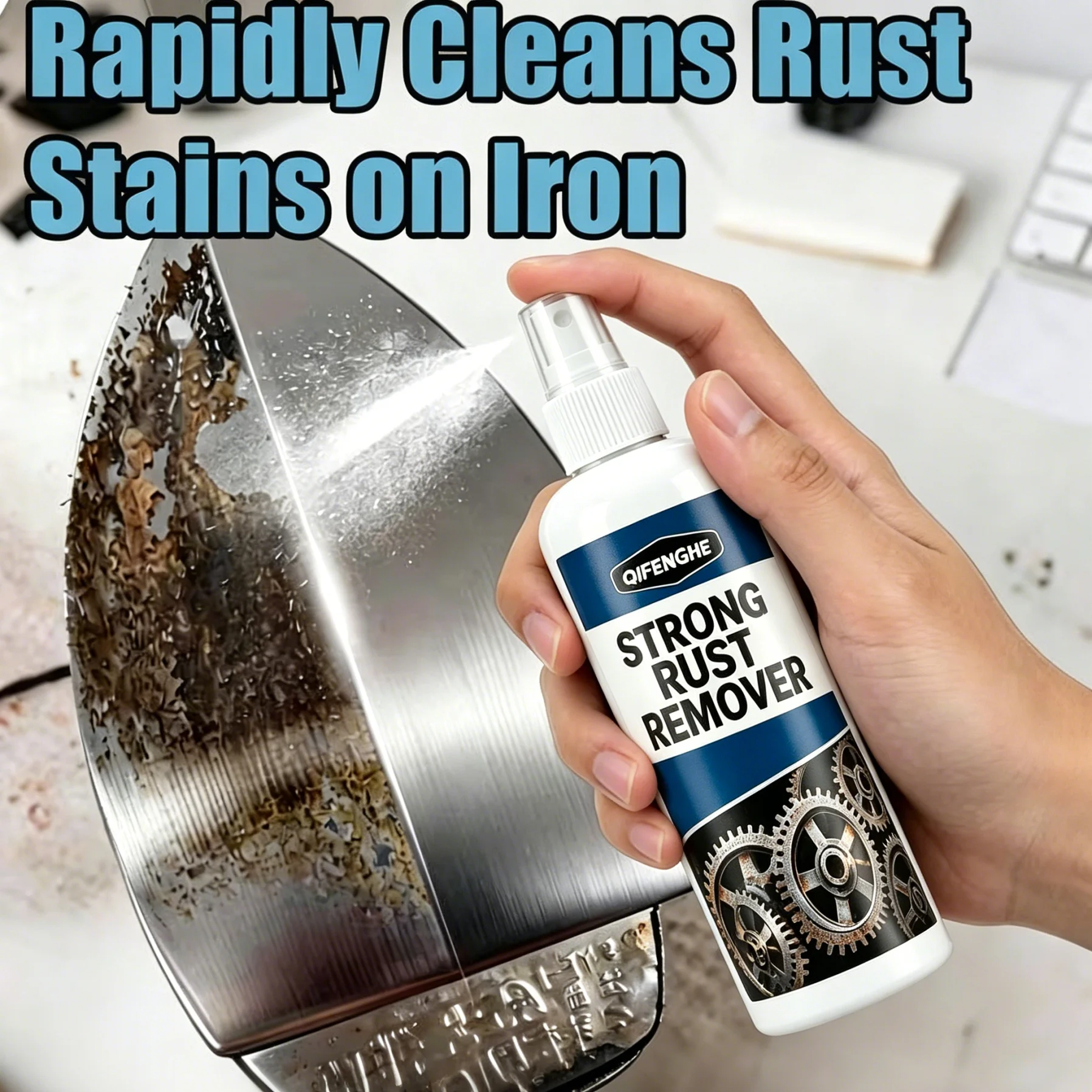 Professional Grade Rust Remover Spray, Multi-Surface Surface-Safe Formula, For Metal, Automotive Parts,  Home Rust Stain Removal