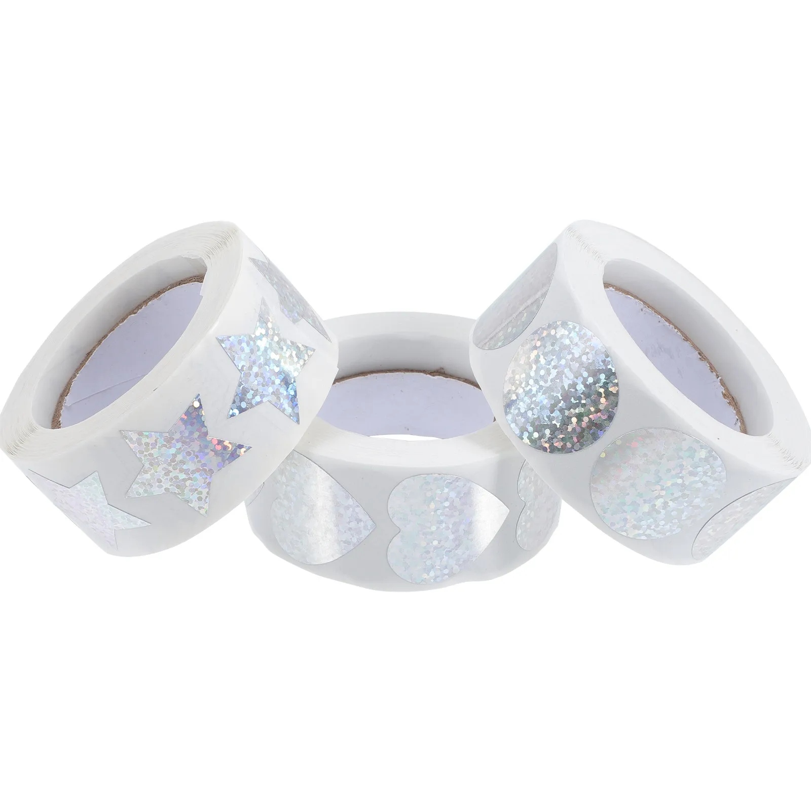 

3 рулона блестящих наклеек в форме сердца для подарочной упаковки, декоративные самоклеящиеся стикеры для скрапбукинга, наклейки с надписью «Любовь»