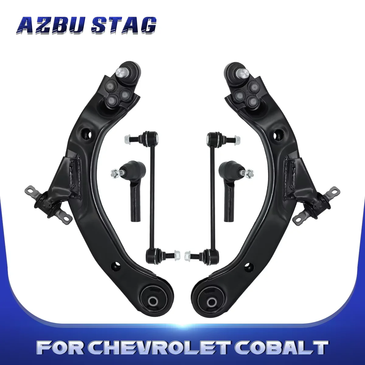 

AzbuStag Front Lower Control Arm Tie Rod 6Pcs for Chevrolet Cobalt HHR Pontiac G5 Pursuit Saturn Ion 2003-2010 K620302 10356342