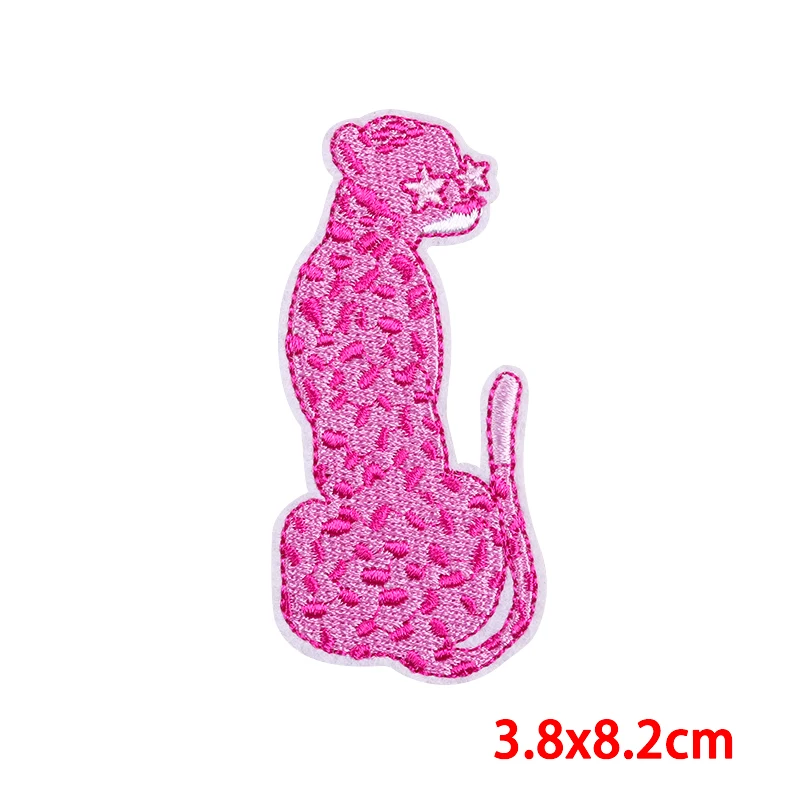 Hand Crafted Pink Leopard Perfume Bottle Iron-On Patches Pink Cheetah Iron On Patches - Retro Y2K Appliques  main image 2