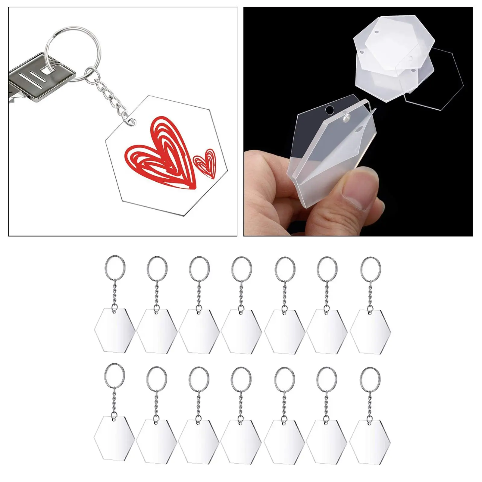 24-delige helder acryl sleutelhangers sleutelhangers schijven projecten