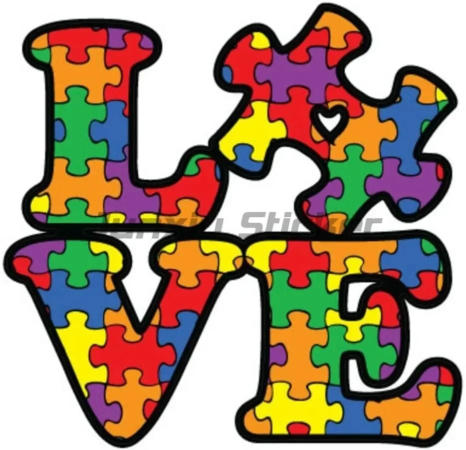 Autism Awareness Stickers Puzzle Piece Colorful Windows Surfboard Decal Vinyl Waterproof Cartoon Car Stickers Vinyl Car Wrap