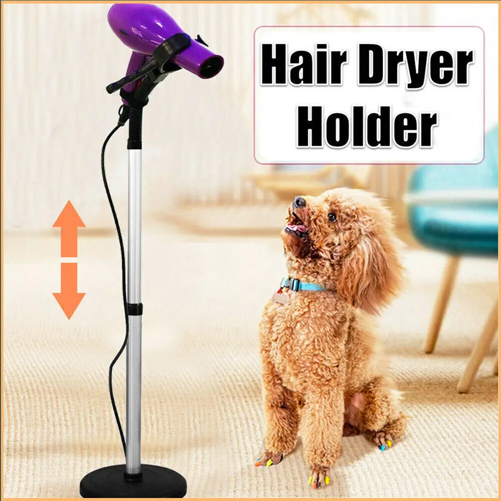 Hair Dryer Stand Hand Free Dog Adjustable Height Blow Dryer Holder Pet Accessories Hair Dryer Bracket For Grooming Cleaning