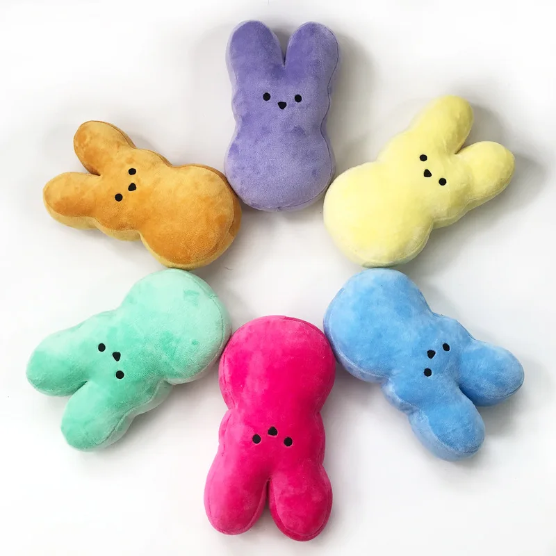 3pcs Easter Peeps Bunny Plush Toy Hand Figure car Ornament Doll mini rabbit Birthday Gift Short Plush PP Cotton Sofa decorations