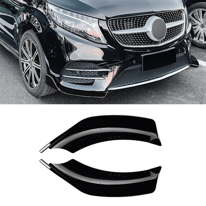 Car Front Bumper Lip Angle Diffuser Side Splitter Spoiler Protector For Mercedes-Benz V-Class W447 V260 AMG Line 2015-2019