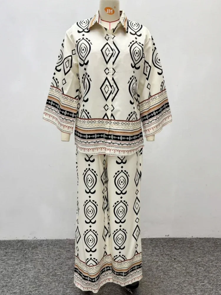 2 Piece Women Sets Dashiki African New Arrival Spring Autumn Matching Sets Two Pieces Sets Tops And Pants Suits Outfits Clothing