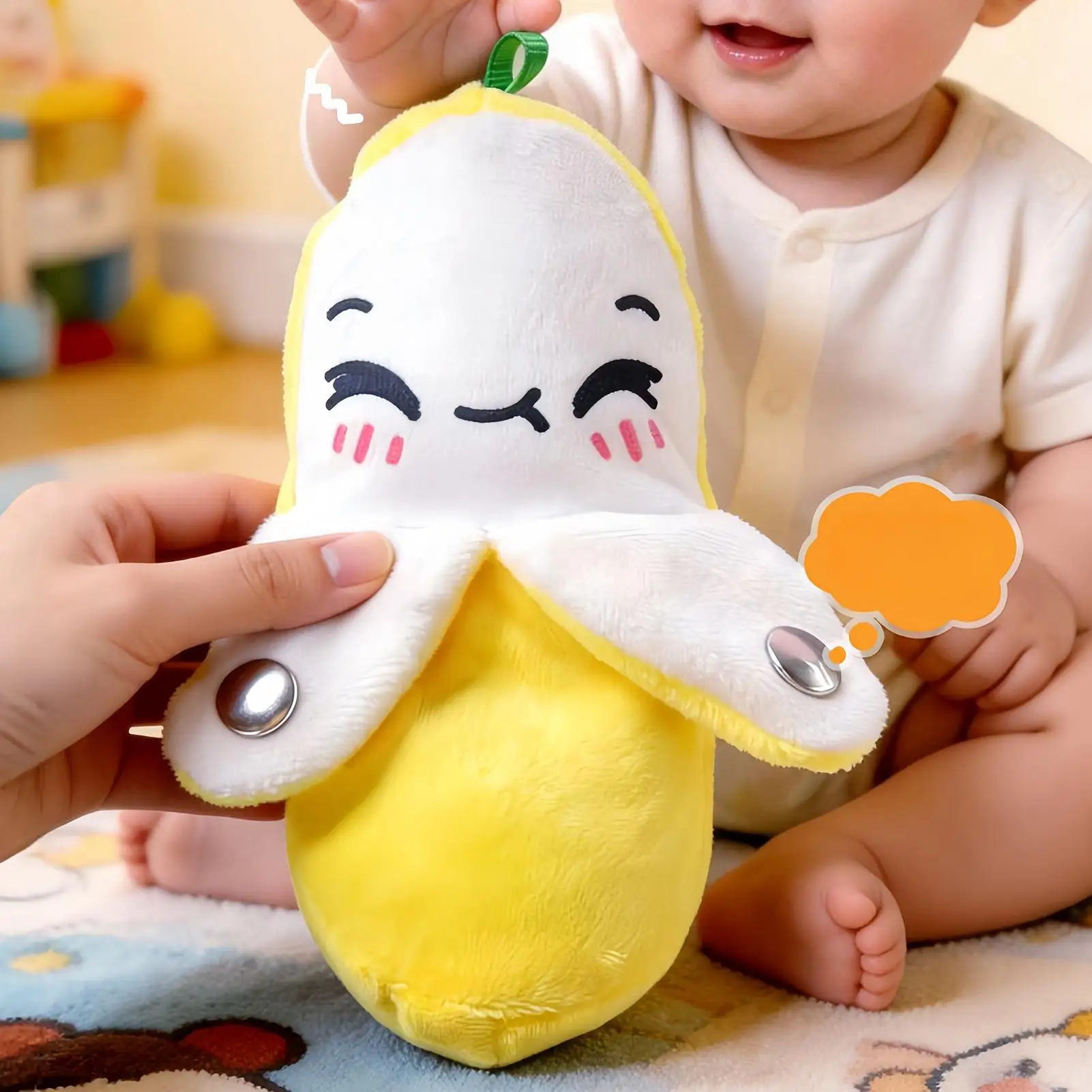 Creative Fruit Banana Baby Beat Sensing Novelty Parent-Child Musical Interactive Piano Toy Plush Doll Christmas Gift