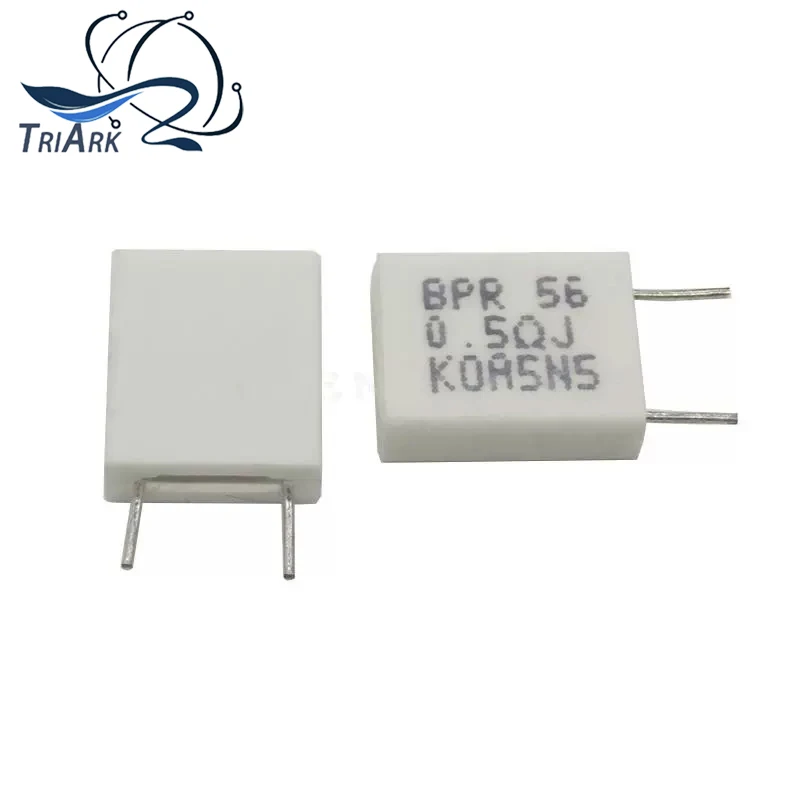 Resistor cerâmico Não-indutivo do cimento, BPR56, 5W, 0,001, 0,1, 0,15, 0,22, 0,25, 0,33, 0,5 ohms, 0.1R, 0.15R, 0.22R, 0.25R, 0.33R, 0.5R, PCes 10