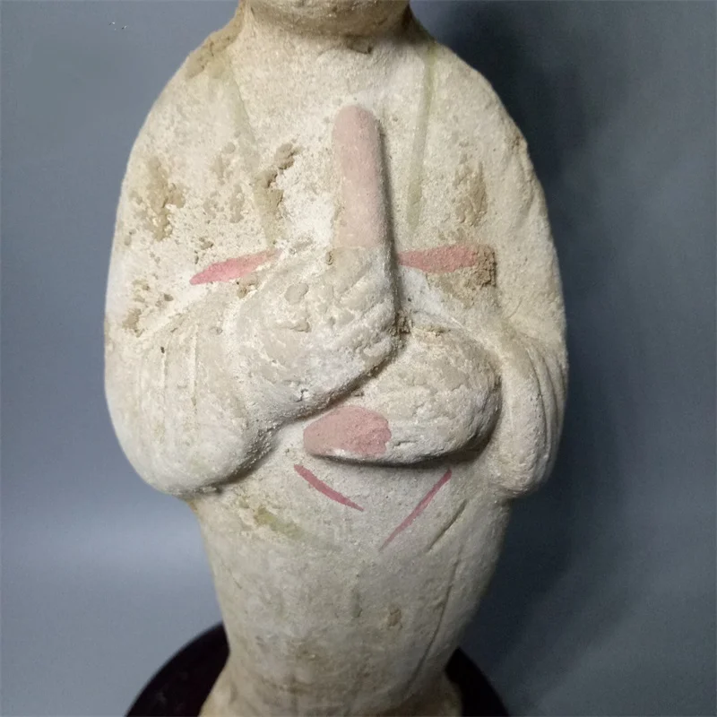 Antique-Style Tang Dynasty Pottery Figurine of A Plump Girl Antique Collectibles, Porcelain, Collectible Ornament