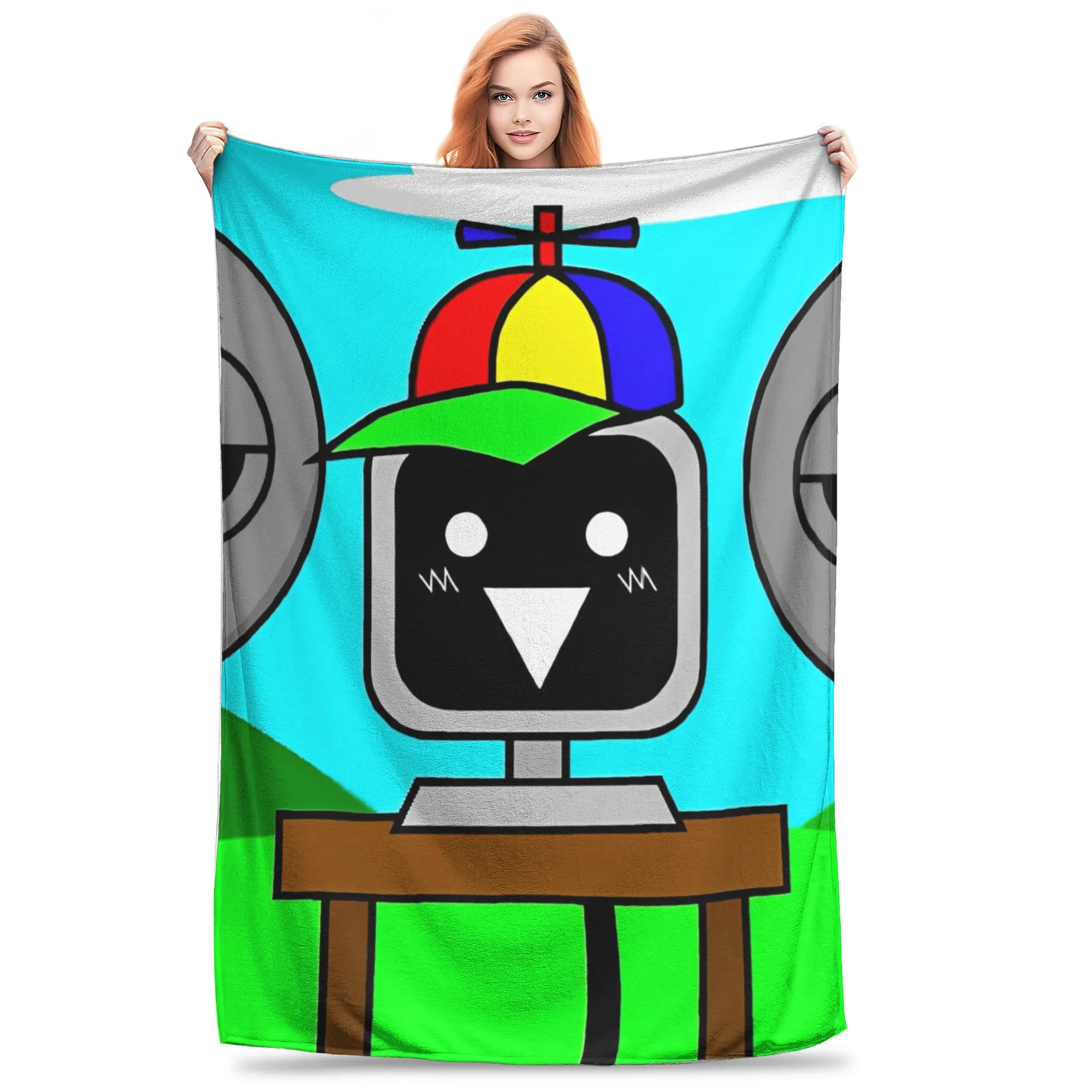 Mr Fun Computer - Incredibox Sprunki Blankets Music-Mixing Game Flannel Novelty Warm Throw Blanket for Home Restaurant Summer