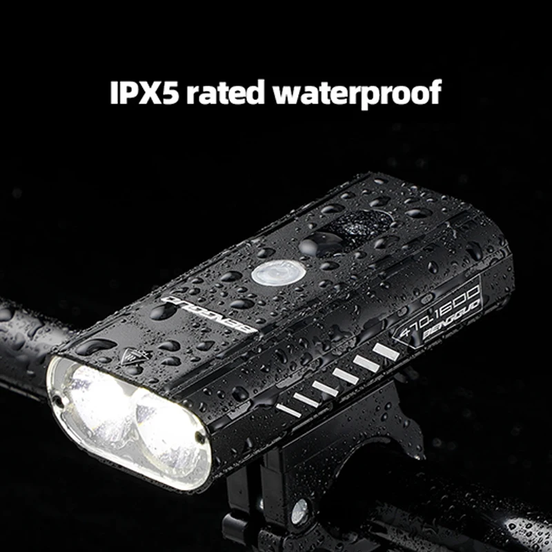 1600 Lumens Bicycle Light Ipx5 Rainproof Usb Charging Led Cycling Front Lamp Headlight Ultralight Flashlight Bike Light