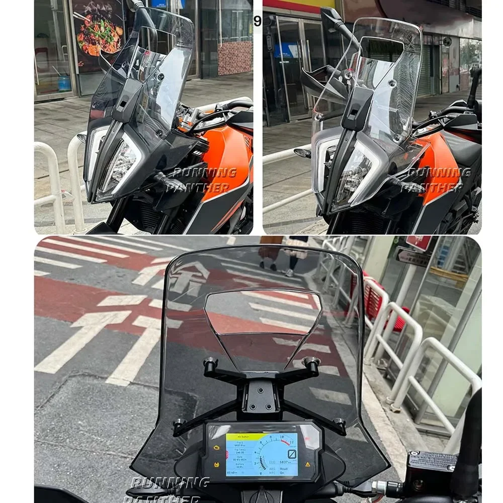 For 390 790 890 ADV Adventure 2019-2022 2020 Motorcycle Acrylic Rally Windshield Wind Deflector Screen Shield Windscreen Visor