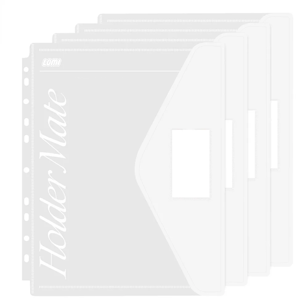 

Simple Loose Leaf A4 File Folder Transparent Students Stationery Exam Paper Storage Bag Detachable Data Book Back To School Gift