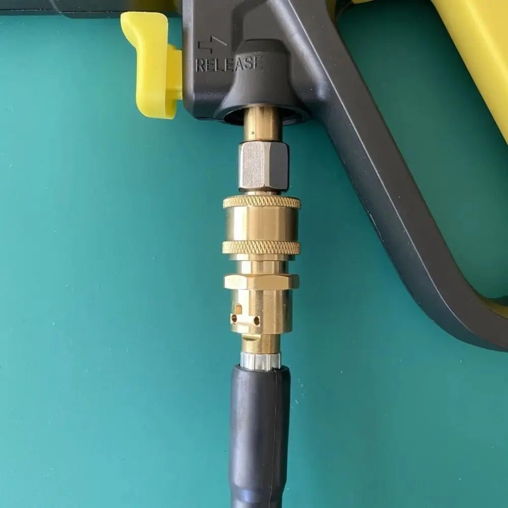 1Set 1/4 Quick Connect High Pressure Washer Adapter Brass Anti Winding Anti Tangle Adapter 4000 PSI Stainless Steel
