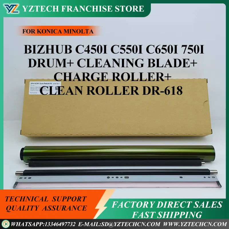 

Tambor OPC Drum Cleaning Blade PCR Cleaning Roller DR618 Drum Unit Rebuild Kit for Konica Minolta Bizhub C450i C550i C650i C750i