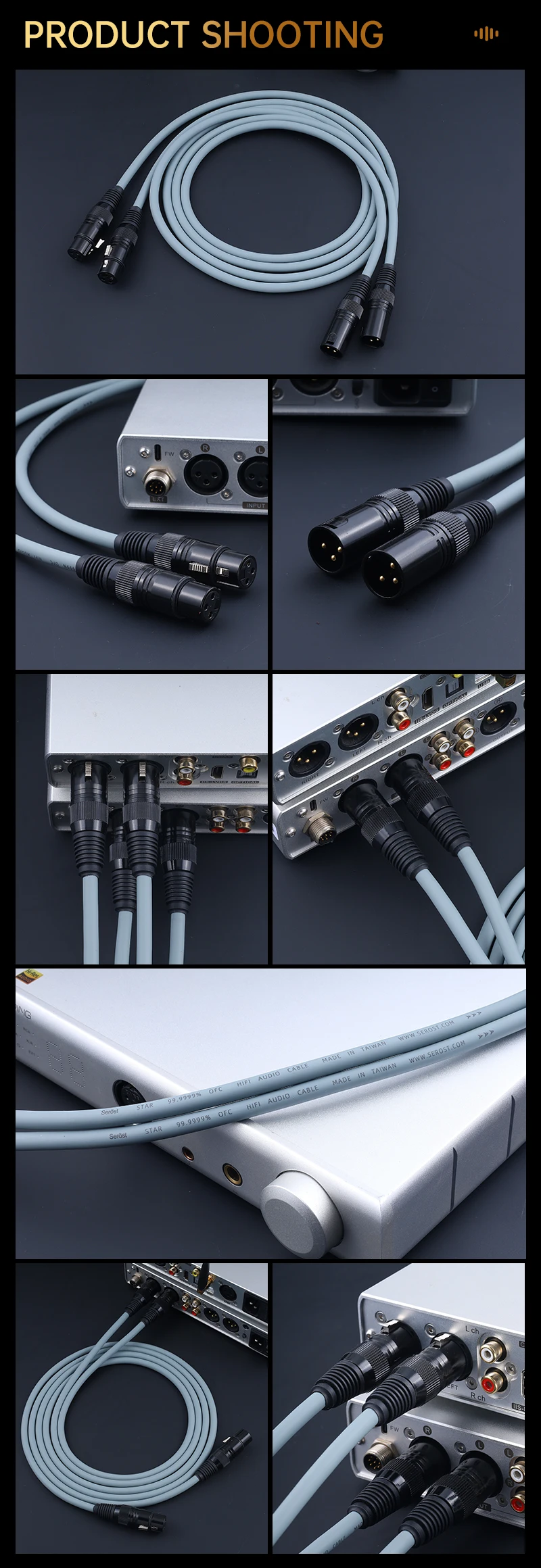 Serost Star HiFi Audio OFC-Balancekabel aus sauerstofffreiem Kupfer, XLR-Buchse auf Stecker für CD, DAC, DSP, Verstärker, Lautsprecher – Detail 9