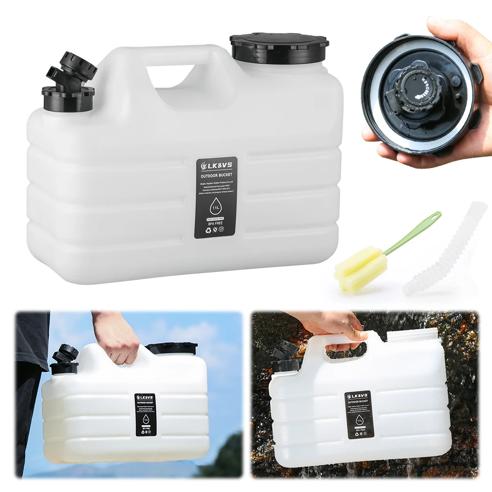 11L Drinking Water Bucket with Faucet Water Dispenser Carrier Large Capacity Water Container Jug for Vehicle Car Camping